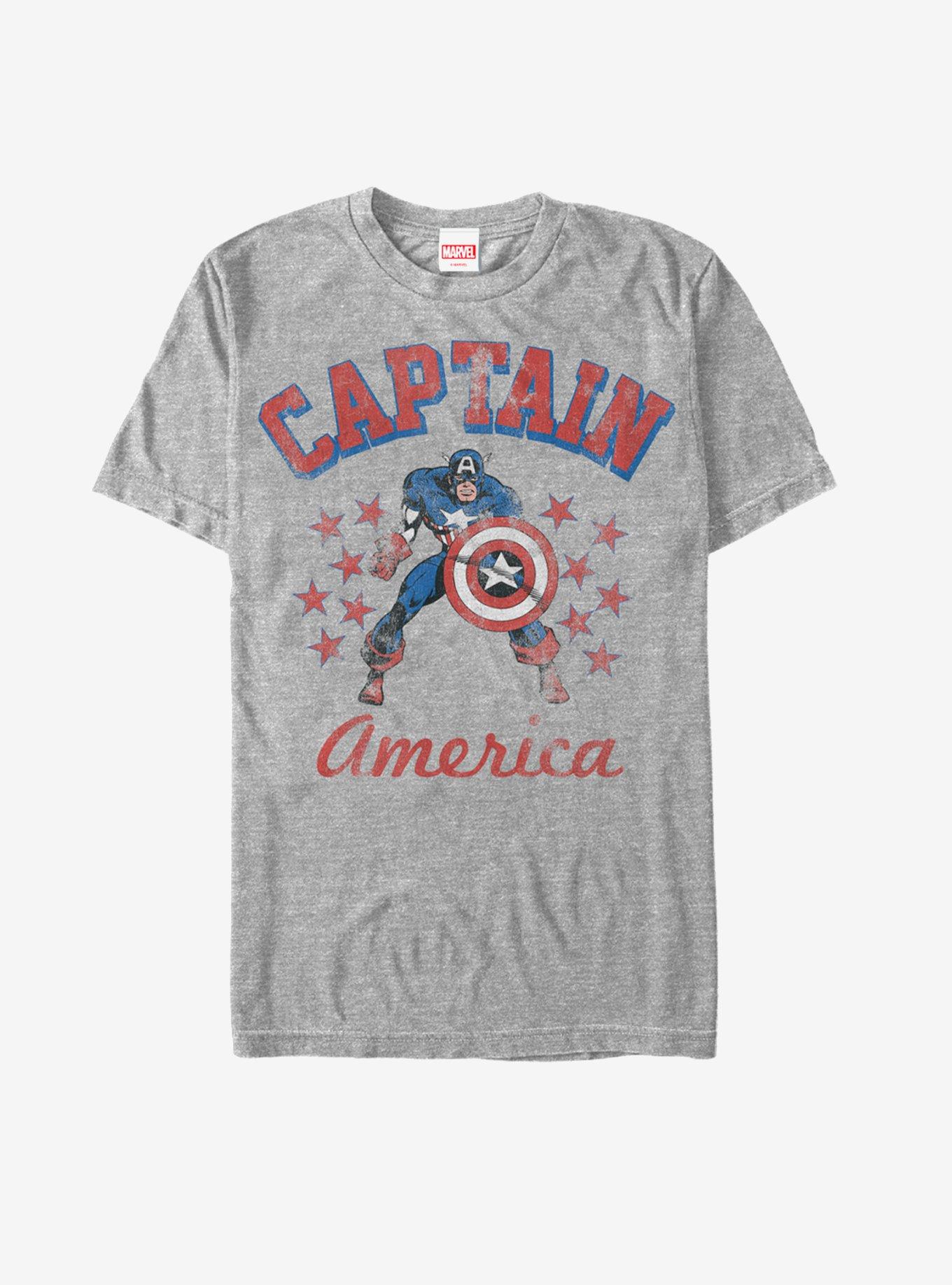 Marvel Classic Captain America Stars T-Shirt, ATH HTR, hi-res