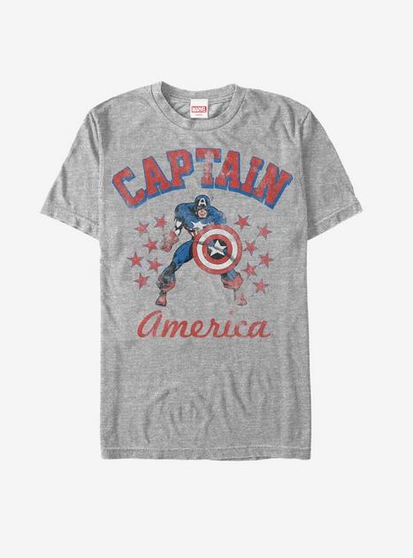 Marvel Classic Captain America Stars T-Shirt - BLACK | Hot Topic