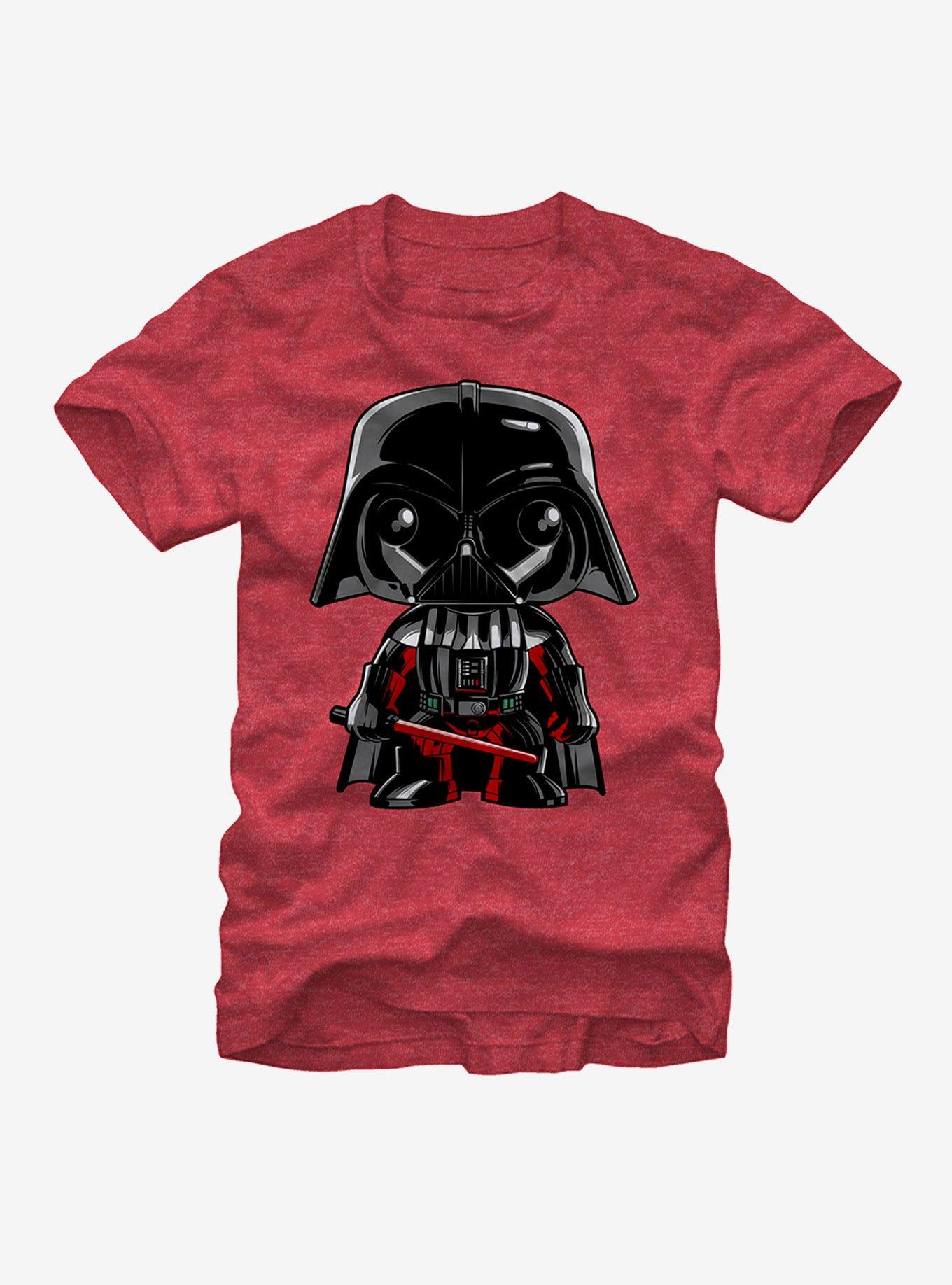Star Wars Darth Vader Cute Cartoon T-Shirt, RED HTR, hi-res