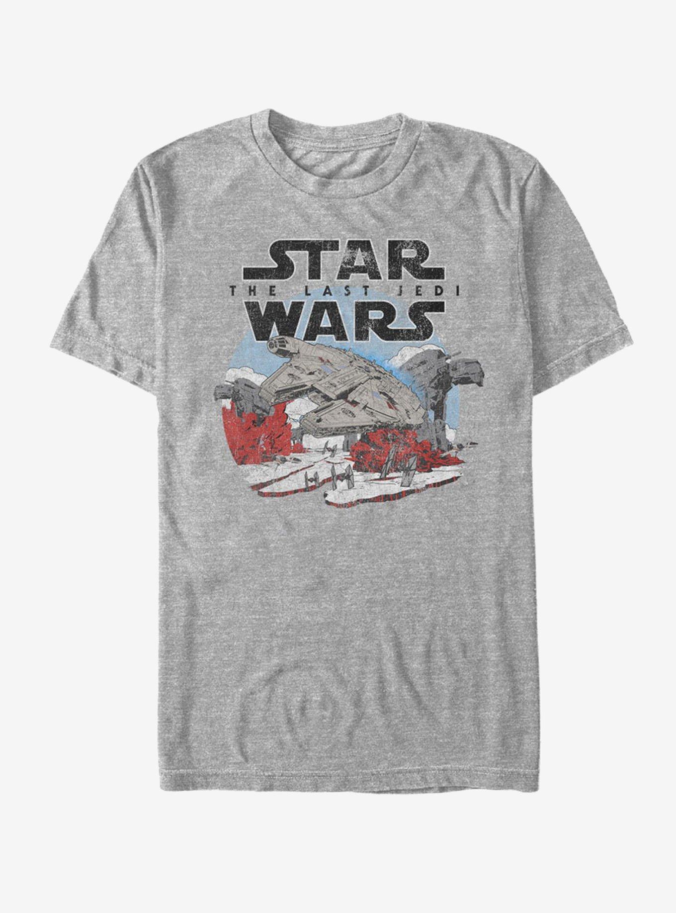 Star Wars Millennium Falcon Crait Battle T-Shirt, ATH HTR, hi-res