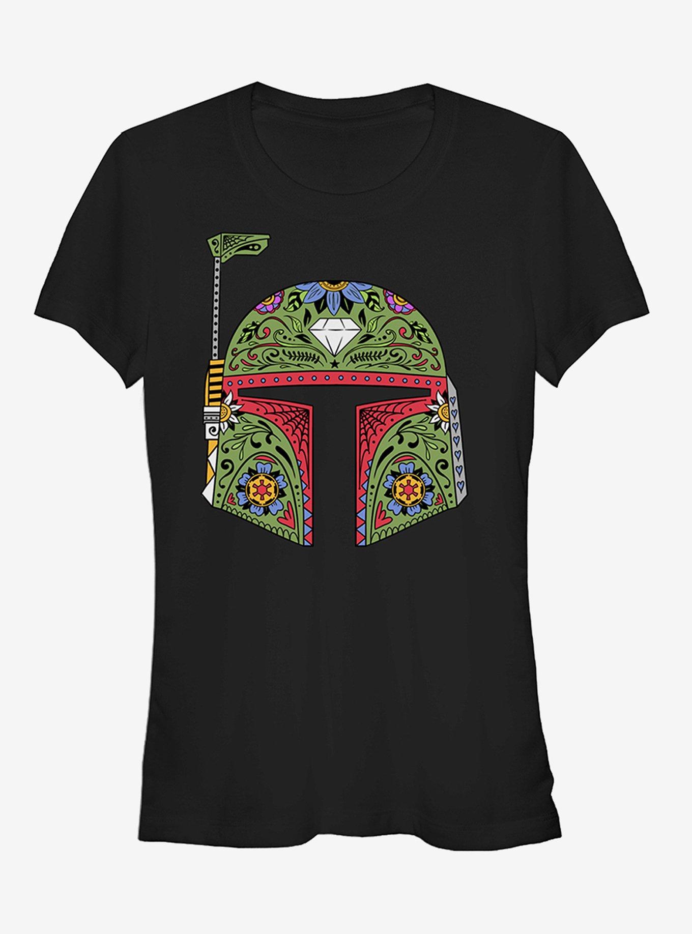 Star Wars Boba Fett Sugar Skull Girls T-Shirt