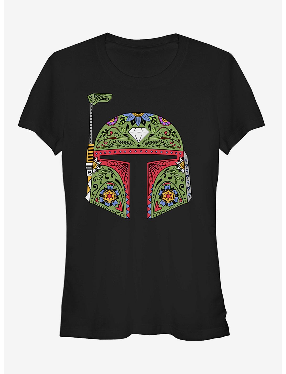 Star Wars Boba Fett Sugar Skull Girls T-Shirt, BLACK, hi-res