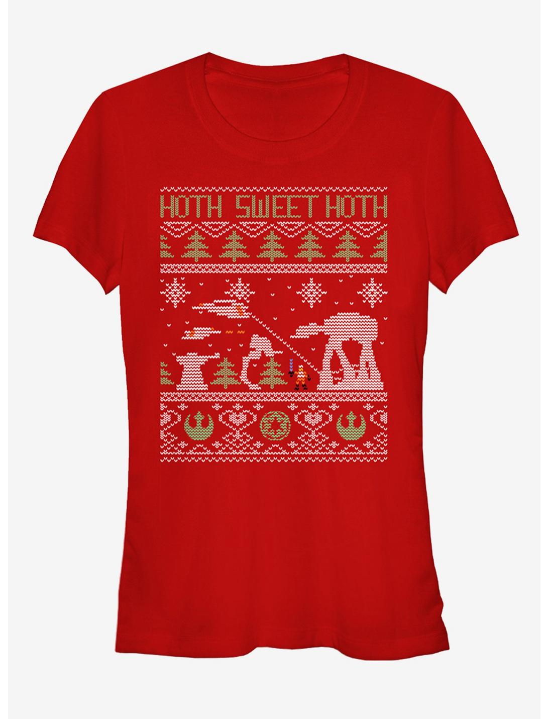 Star Wars Hoth Sweet Hoth Ugly Christmas Sweater Girls T-Shirt, RED, hi-res