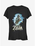 Nintendo Legend of Zelda Breath of the Wild Link Epona Girls T-Shirt, BLACK, hi-res