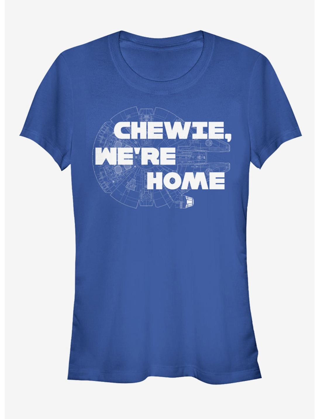 Star Wars Millennium Falcon Chewie We're Home Girls T-Shirt, ROYAL, hi-res