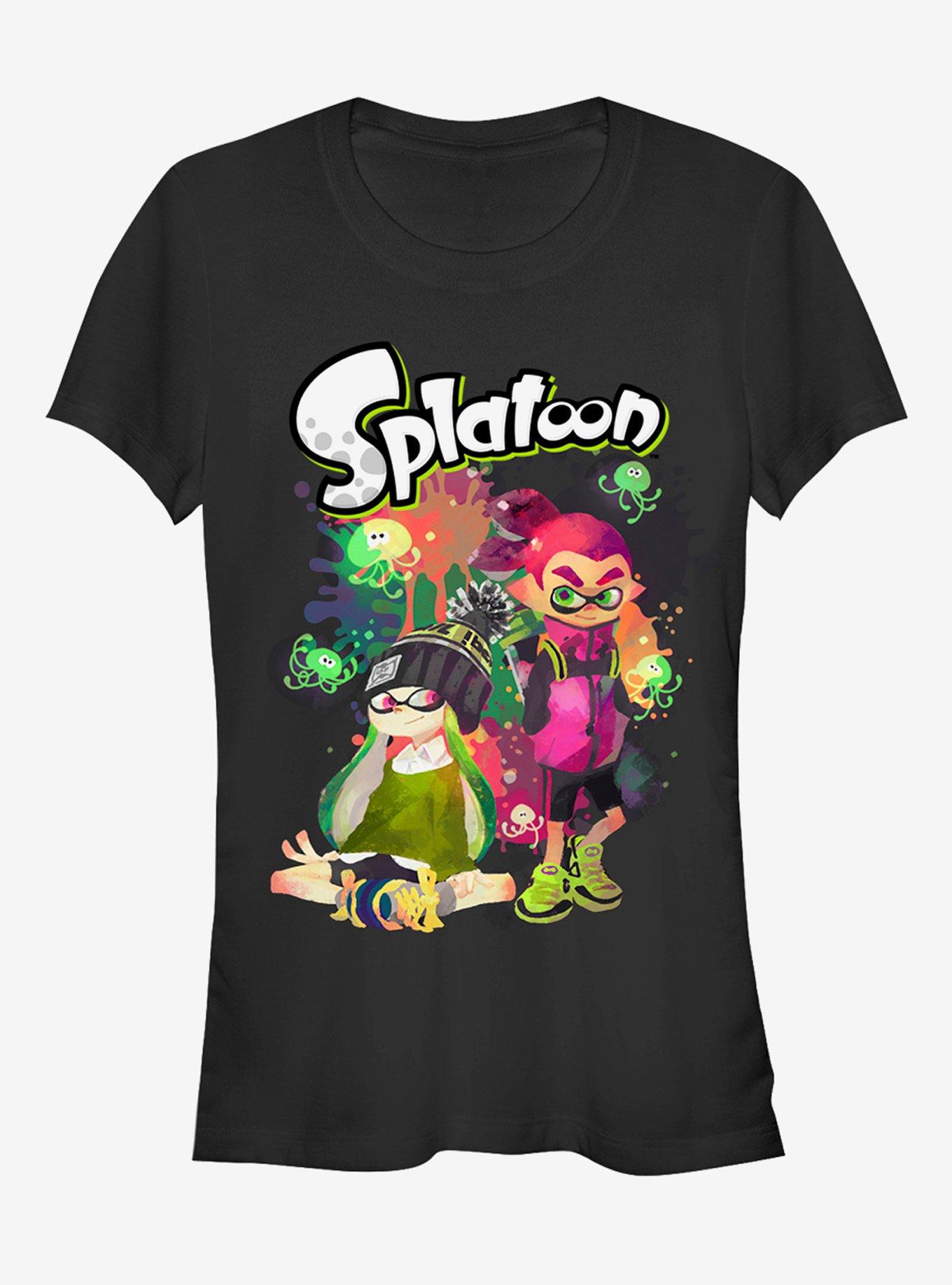 Nintendo Splatoon Inklings and Jellyfish Party Girls T-Shirt, BLACK, hi-res