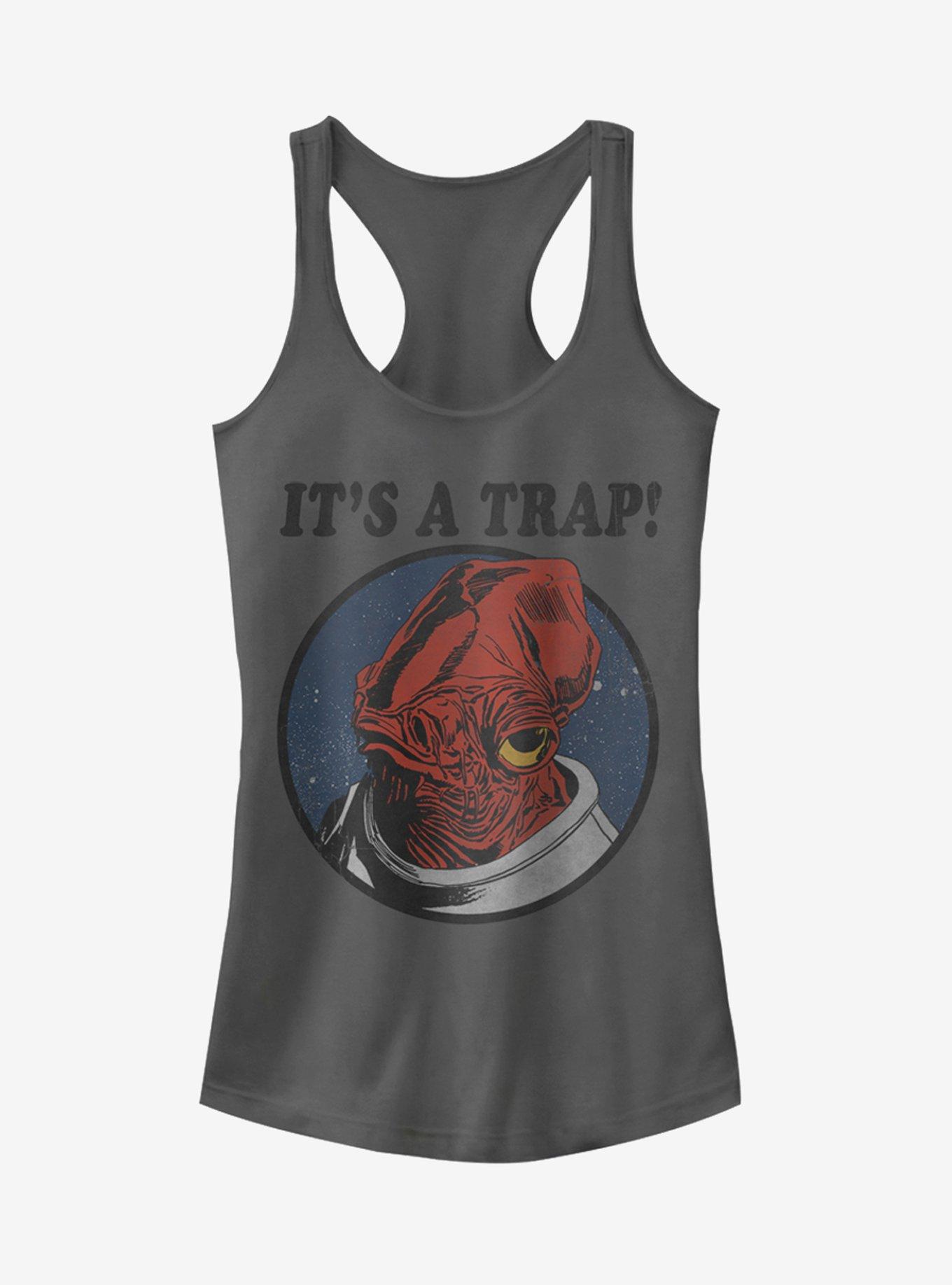 Star Wars It's a Trap Admiral Ackbar Girls Tank, CHARCOAL, hi-res