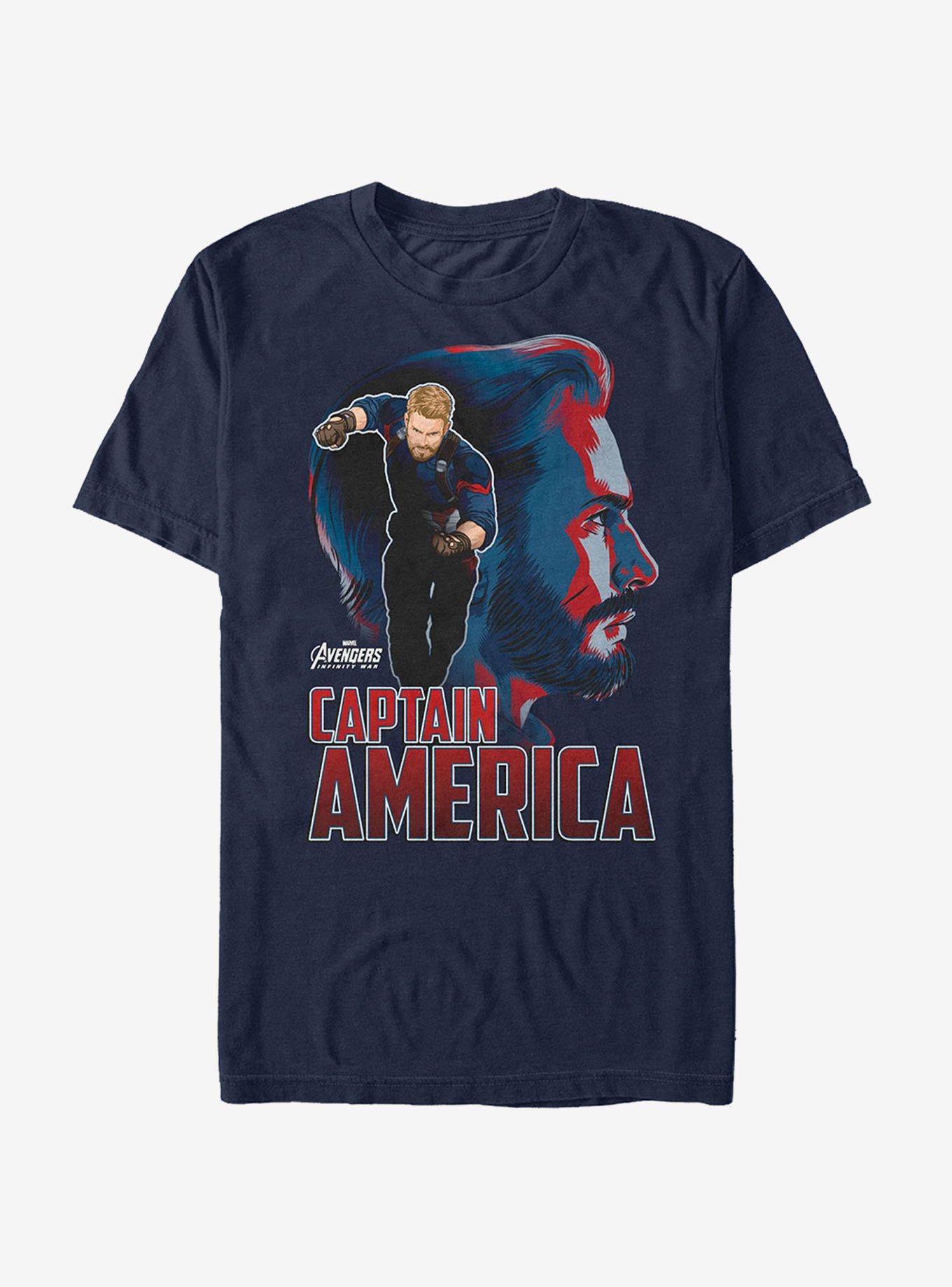 Marvel Avengers: Infinity War Captain America View T-Shirt, NAVY, hi-res