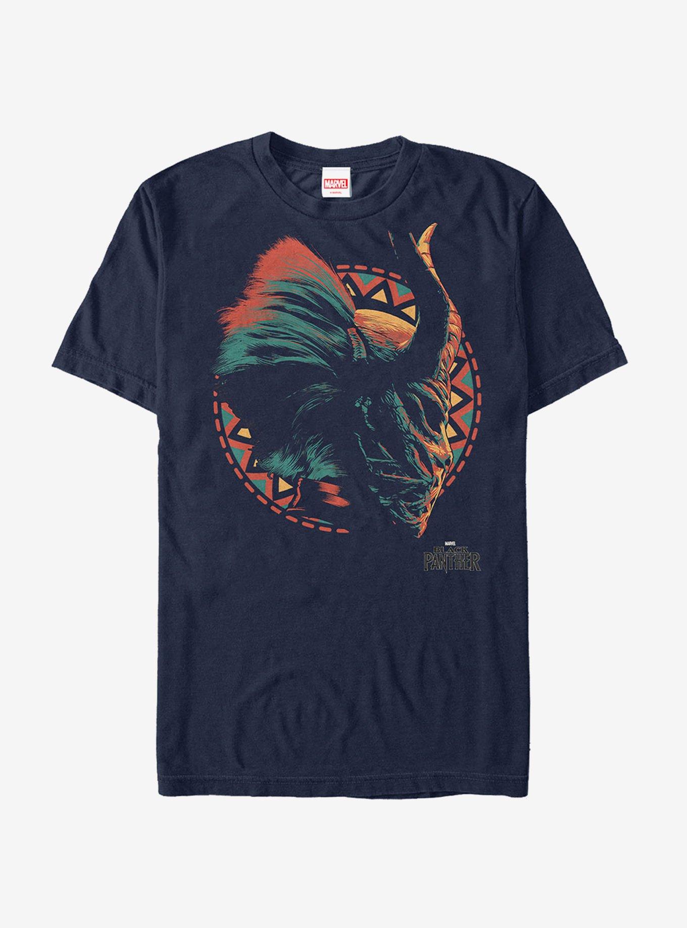 Marvel Black Panther 2018 Killmonger's Mask T-Shirt, NAVY, hi-res