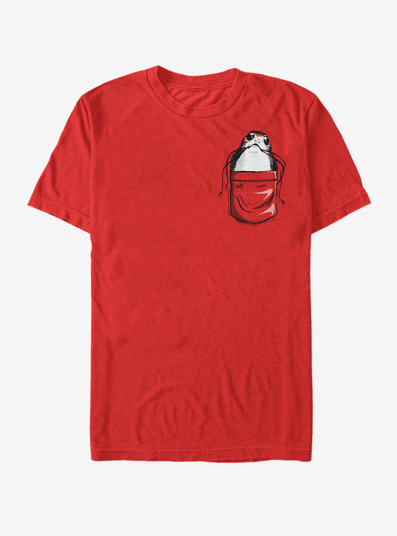 Star Wars Porg Faux Pocket Cartoon T-Shirt, , hi-res