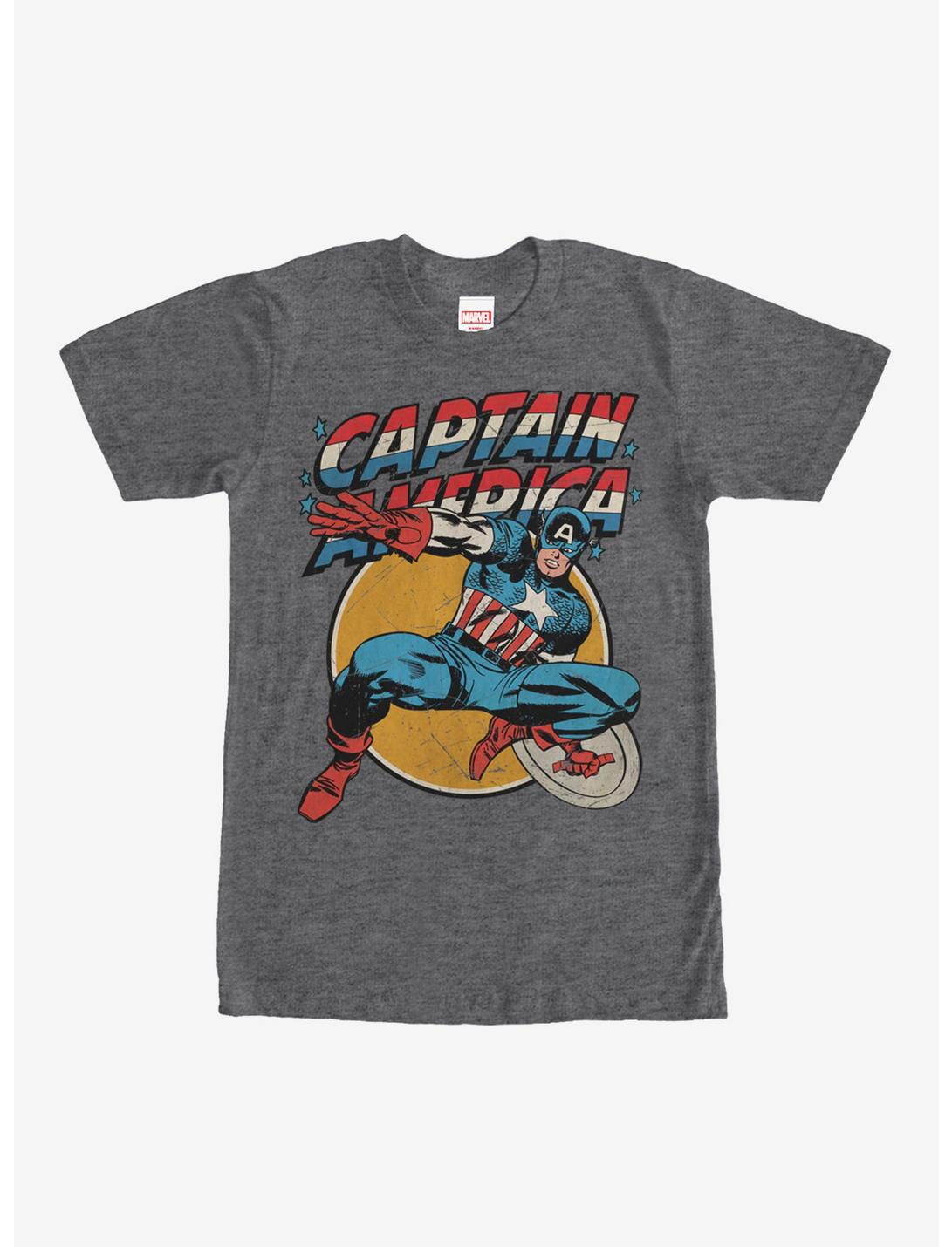 Marvel Captain America Shield T-Shirt, CHAR HTR, hi-res