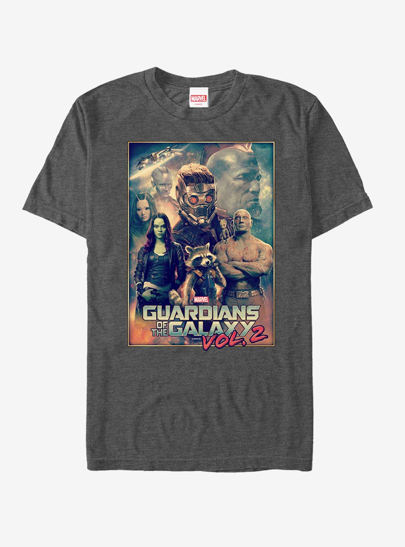 Marvel Guardians of the Galaxy Vol. 2 Team Effort T-Shirt, CHAR HTR, hi-res