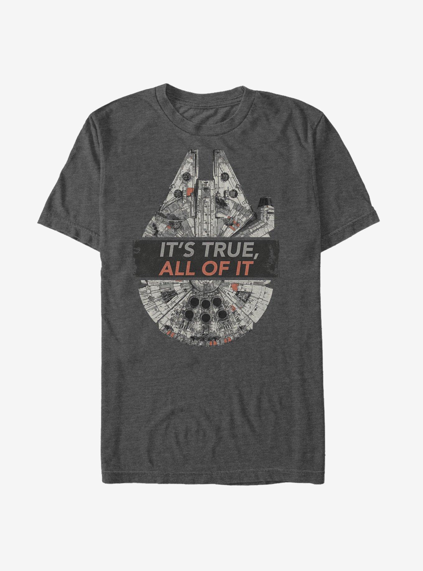 Star Wars Millennium Falcon It's True T-Shirt, CHAR HTR, hi-res