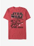 Star Wars Episode VII The Force Awakens Millennium Falcon Outline T-Shirt, RED HTR, hi-res