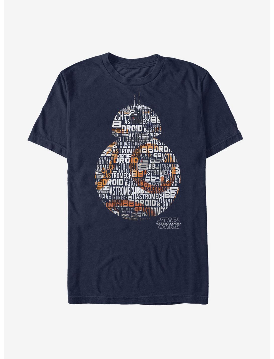 Star Wars BB-8 Text T-Shirt, NAVY, hi-res