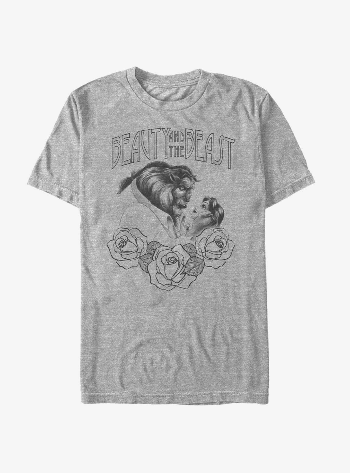 Disney Beauty And The Beast Sketched Grey-scale T-Shirt, , hi-res