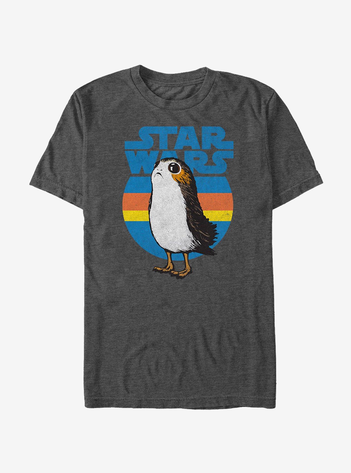 Star Wars Retro Porg T-Shirt, CHAR HTR, hi-res