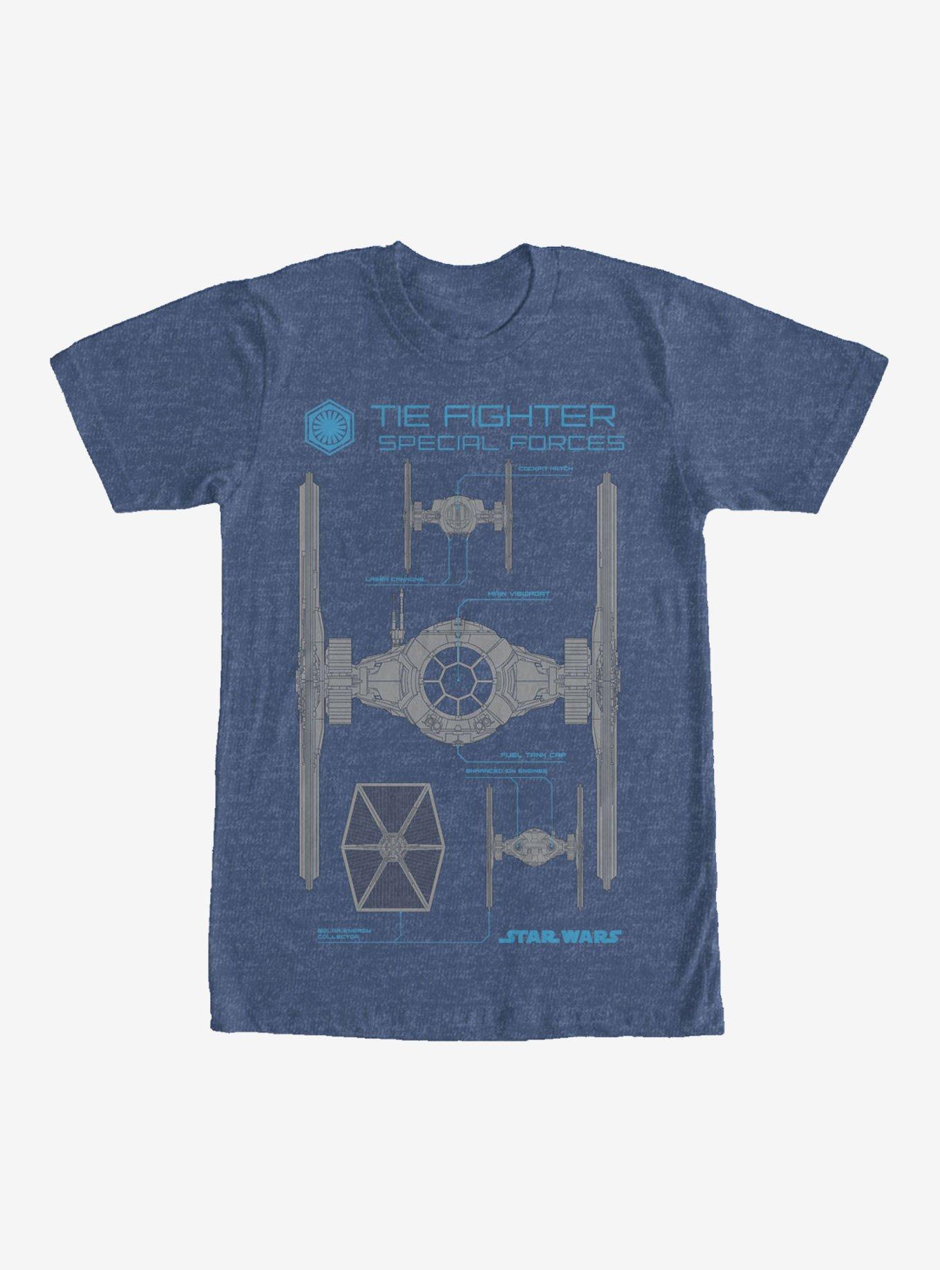 Star Wars TIE Fighter Special Forces T-Shirt, NAVY HTR, hi-res