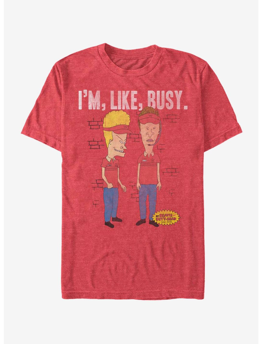 Beavis And Butt-Head I'm Busy T-Shirt, RED HTR, hi-res