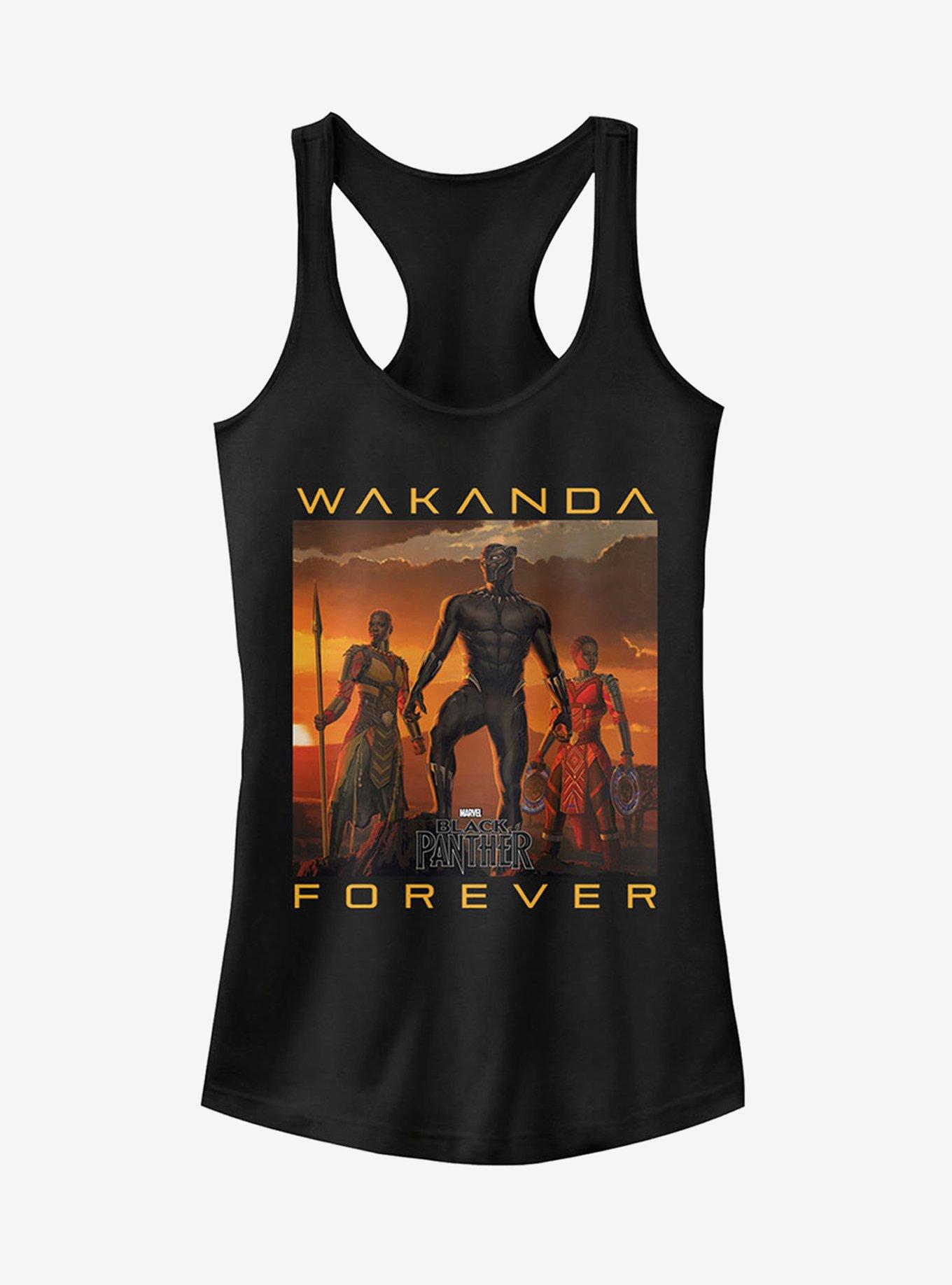 Marvel Black Panther 2018 Wakanda Forever Girls T-Shirt, BLACK, hi-res