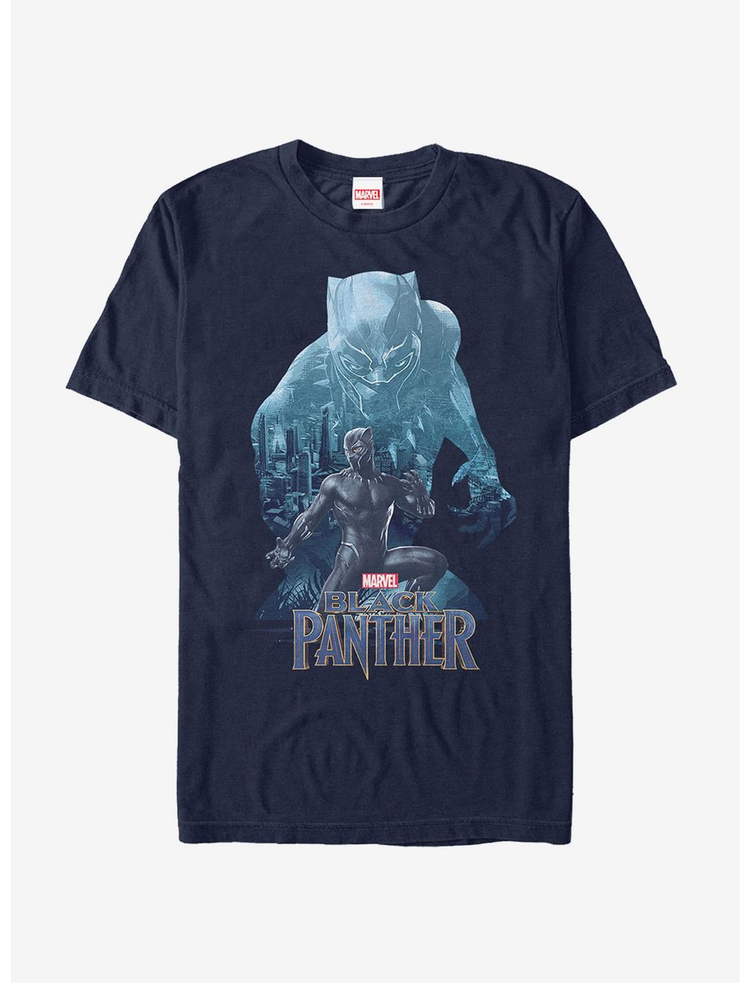 Marvel Black Panther 2018 Wakanda Silhouette T-Shirt, NAVY, hi-res