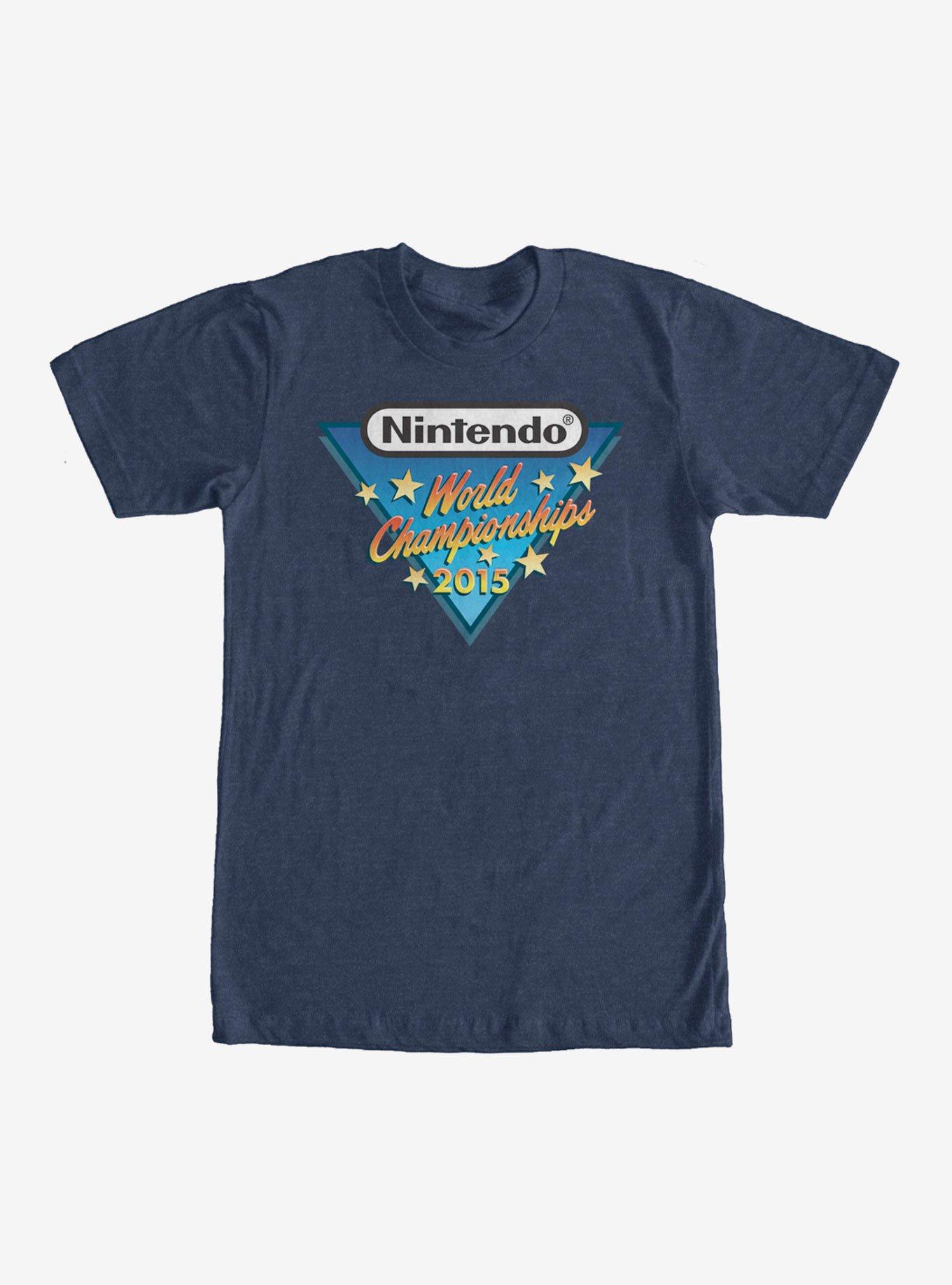 Nintendo Color World Championships 2015 T-Shirt, NAVY HTR, hi-res