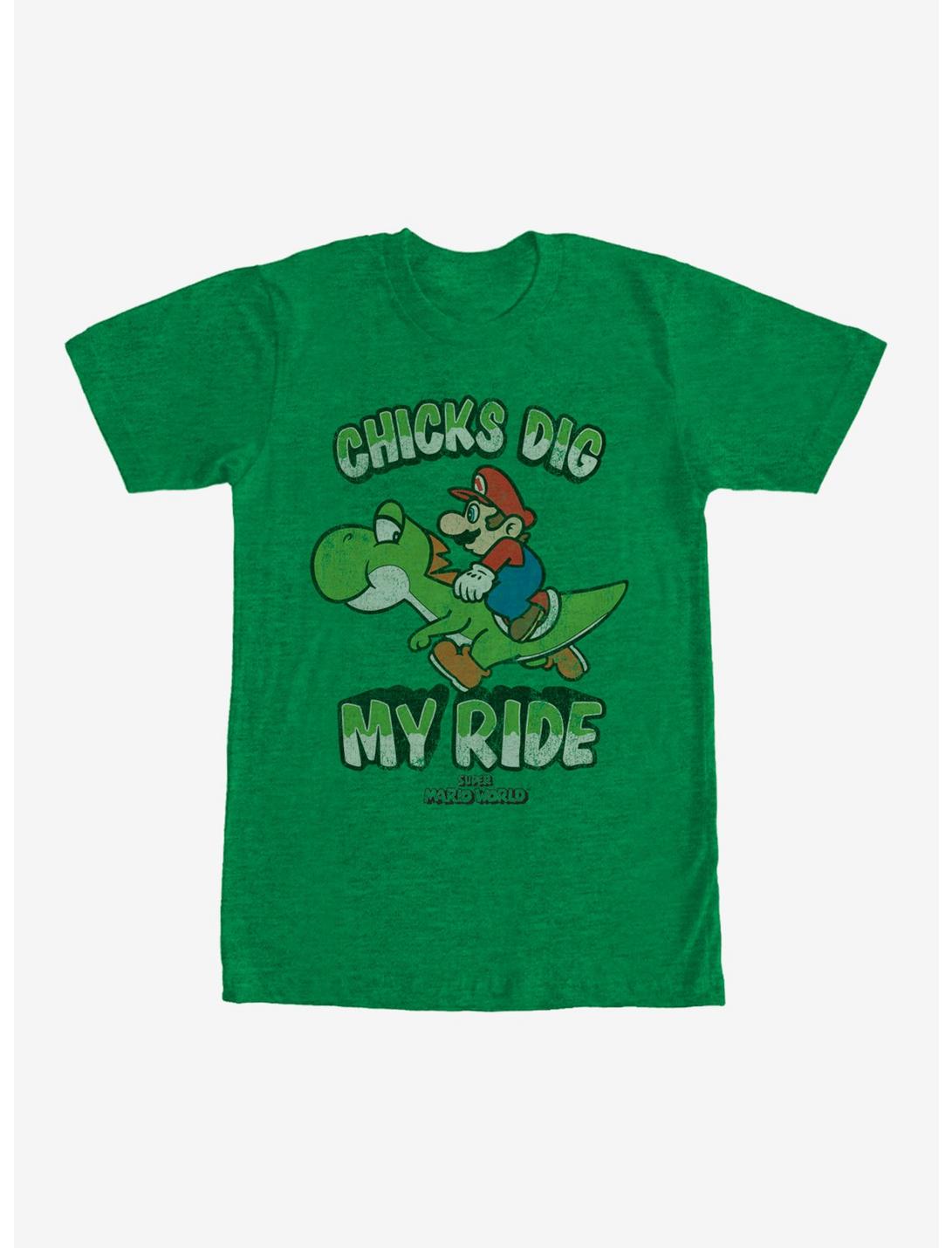 Nintendo Mario Chicks Dig Ride T-Shirt, KEL HTR, hi-res
