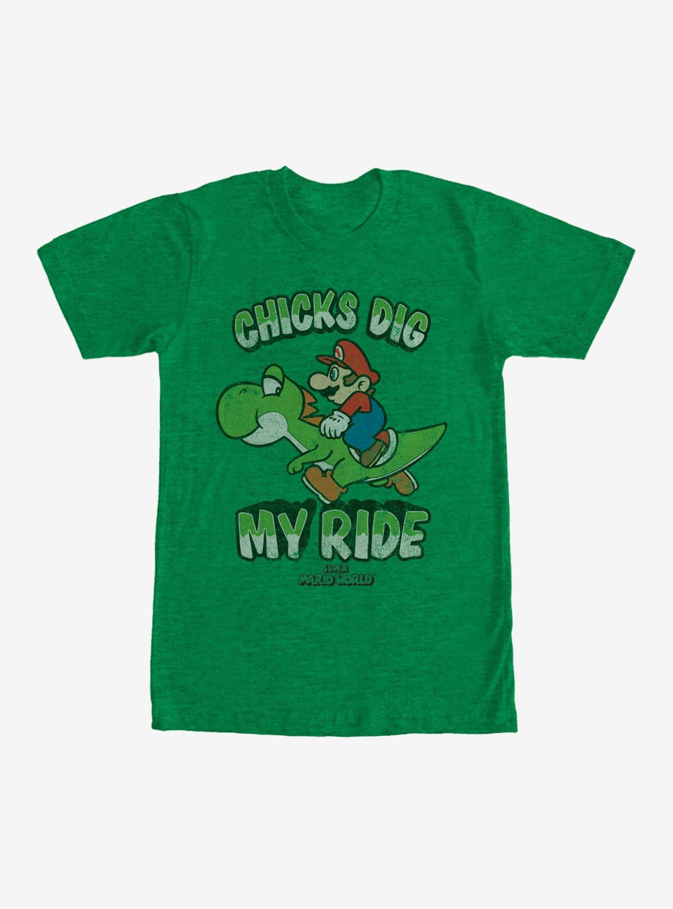 Nintendo Mario Chicks Dig Ride T-Shirt, KEL HTR, hi-res