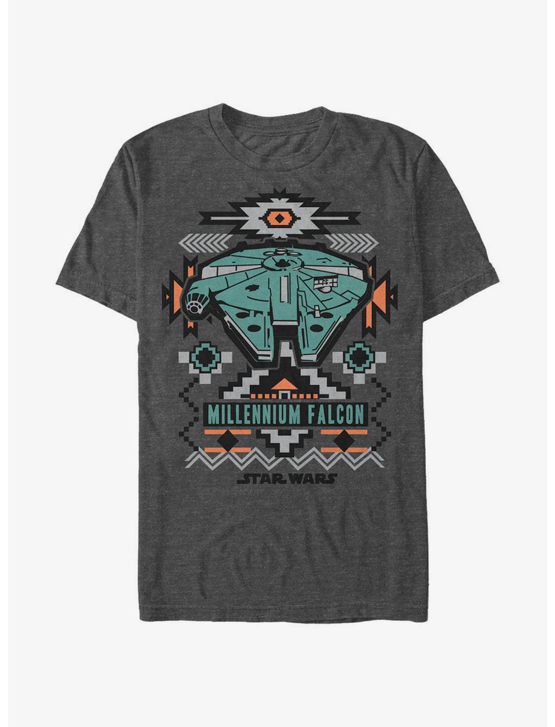 Star Wars Millennium Falcon Southwest Print T-Shirt, CHAR HTR, hi-res