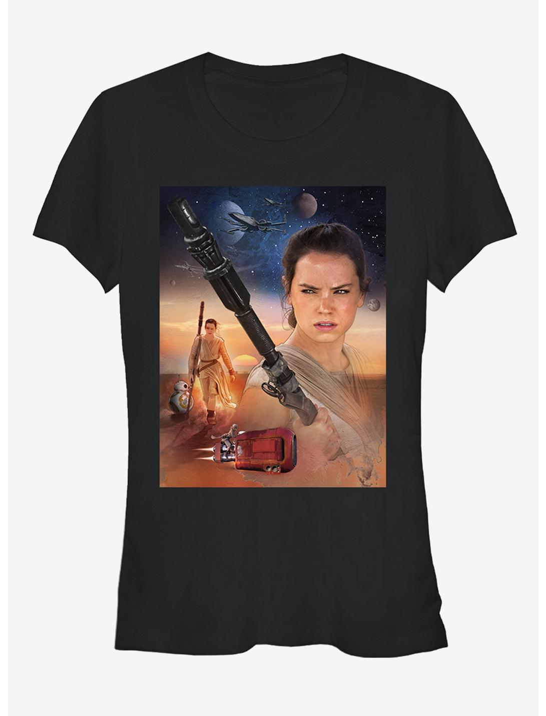 Star Wars Rey Collage Girls T-Shirt, BLACK, hi-res