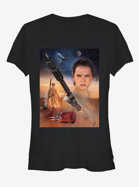 Star Wars Rey Collage Girls T-Shirt - BLACK | Hot Topic