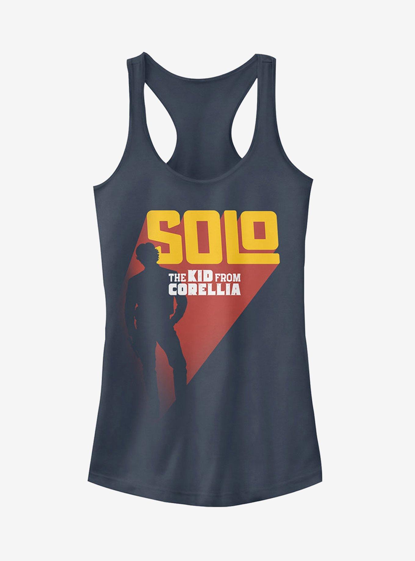 Star Wars Solo The Kid From Corellia Silhouette Girls Tank, INDIGO, hi-res