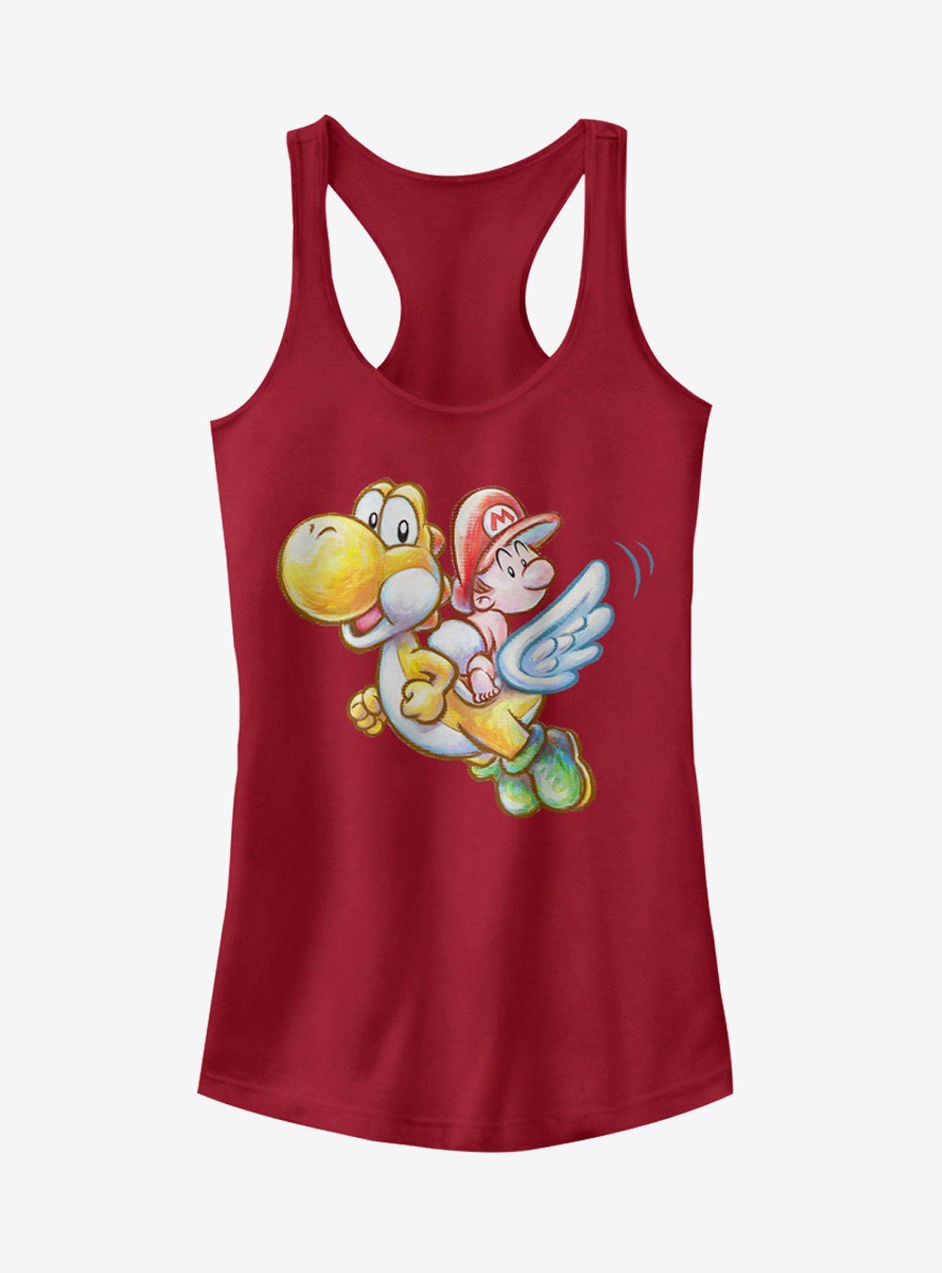 Nintendo Yoshi's New Island Flying Girls T-Shirt, SCARLET, hi-res