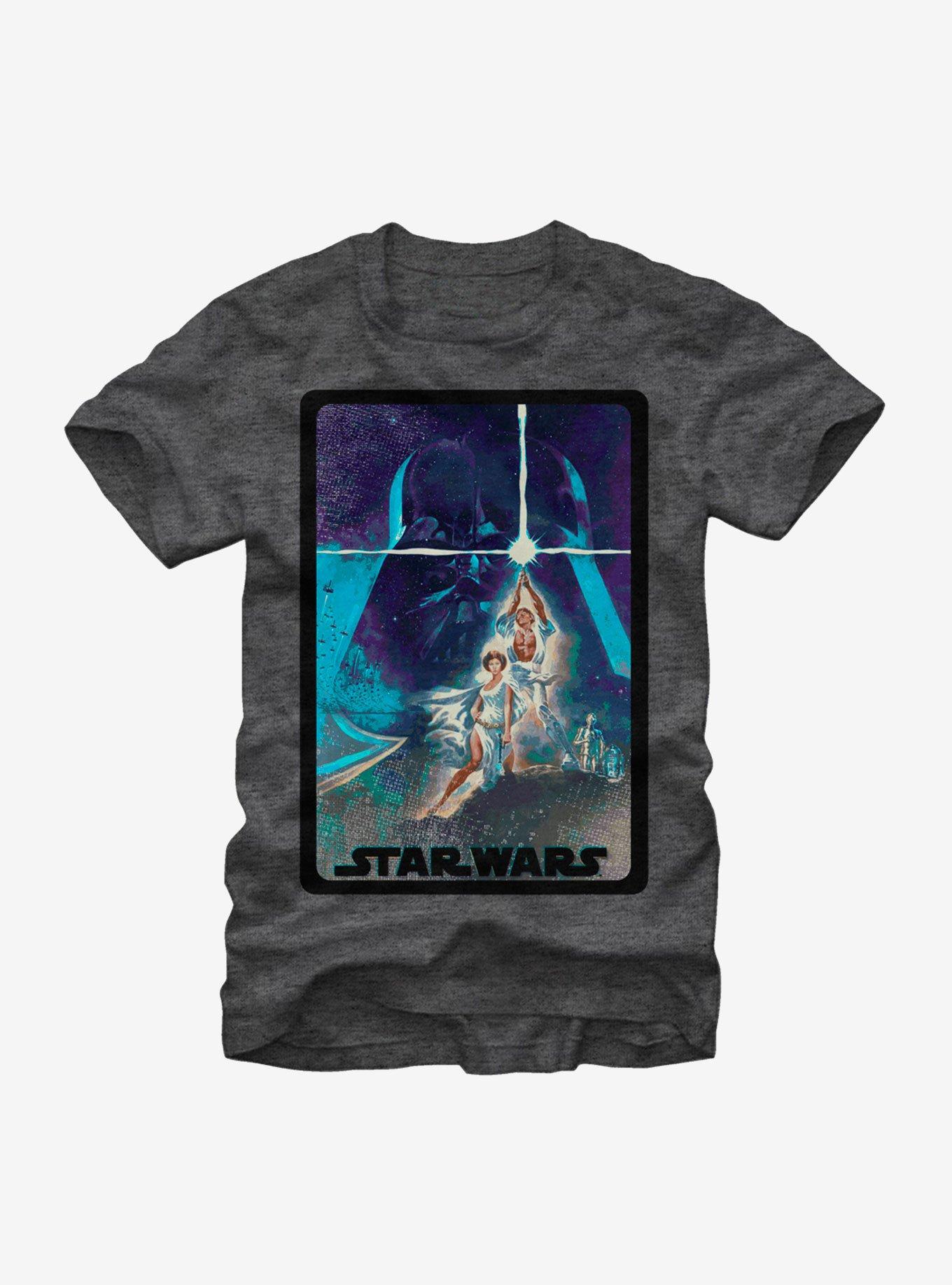 Star Wars Luke and Leia Lightsaber T-Shirt, CHAR HTR, hi-res