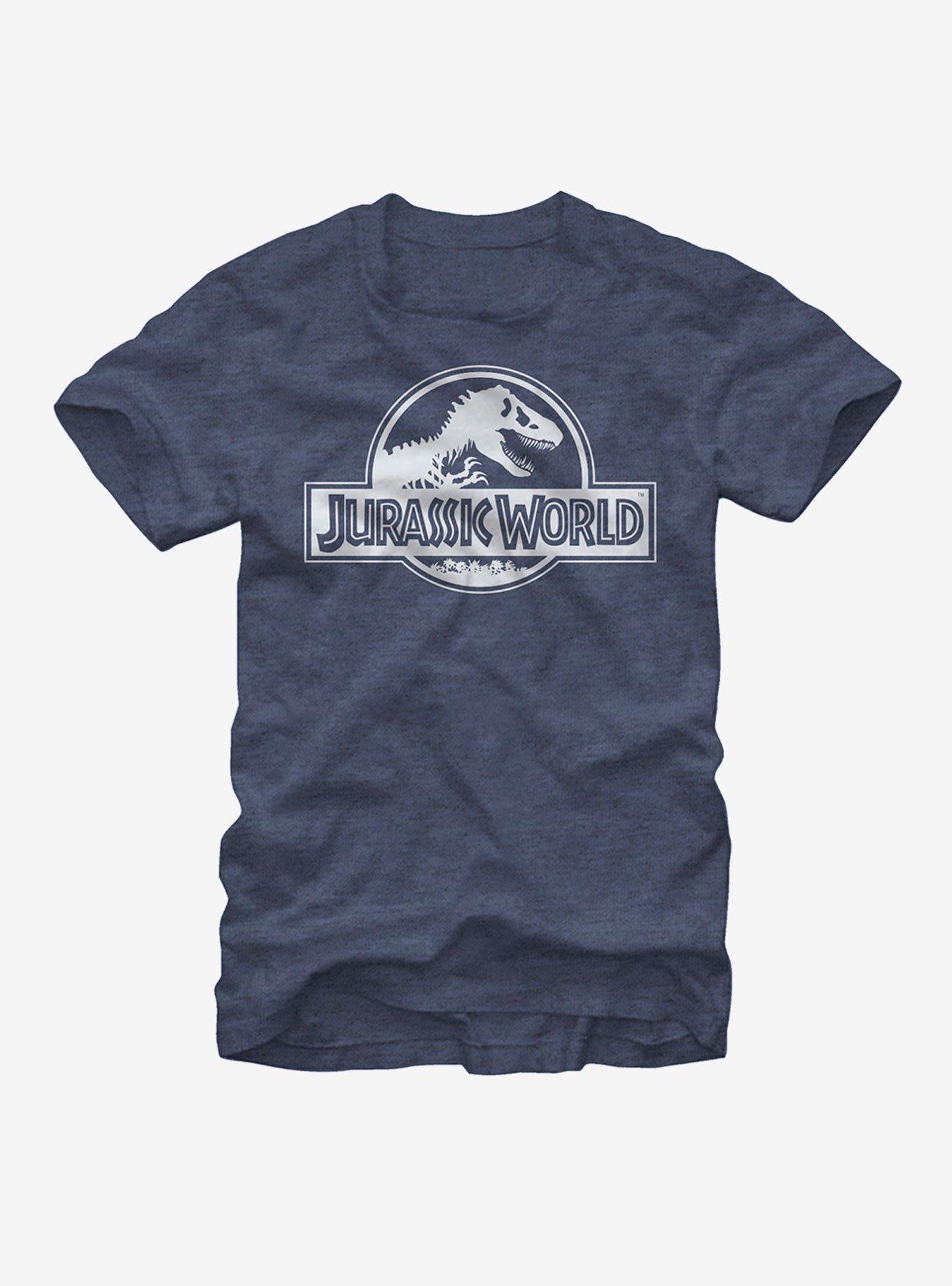 Jurassic Park Simple T Rex Logo T Shirt Blue Hot Topic 9646