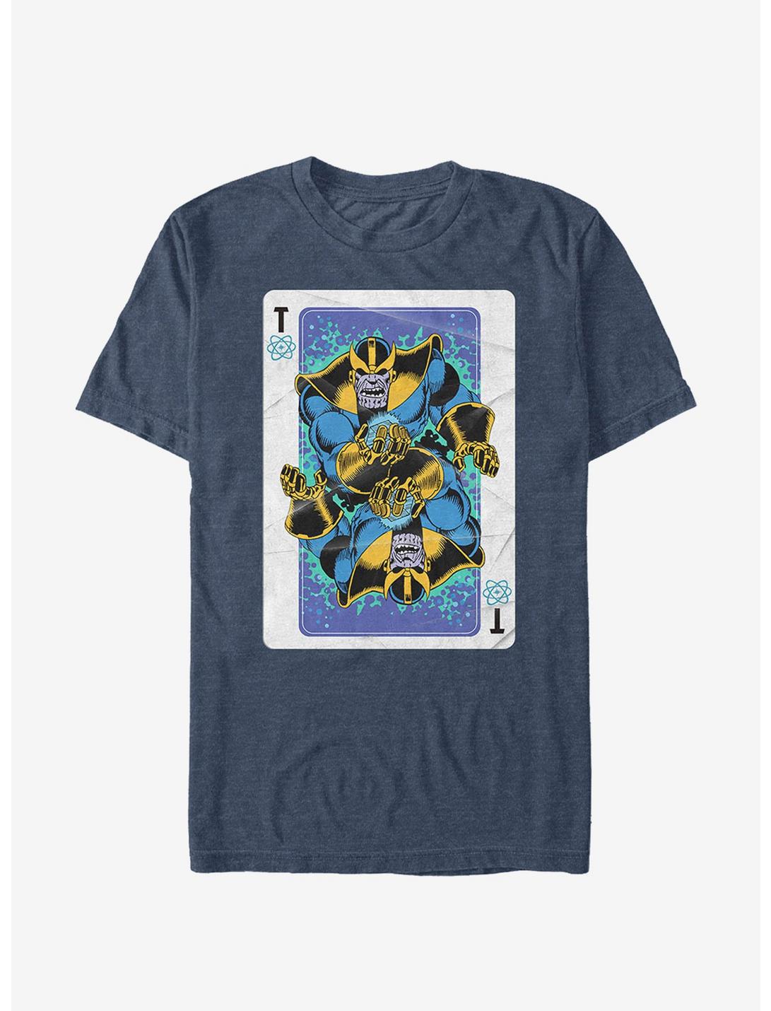 Marvel Thanos Playing Card T-Shirt, NAVY HTR, hi-res