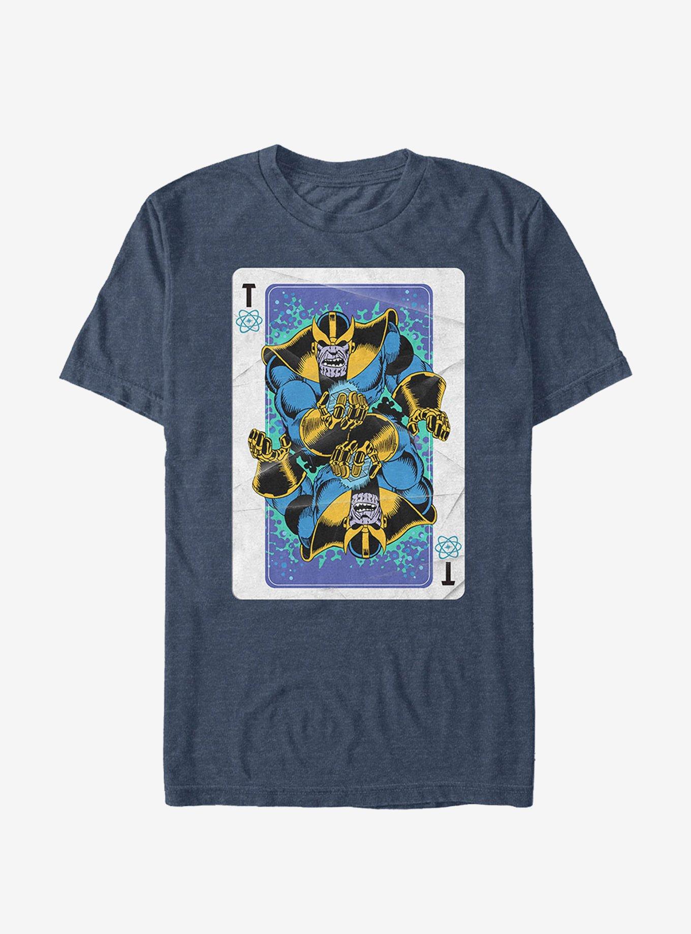 Marvel Thanos Playing Card T-Shirt, NAVY HTR, hi-res