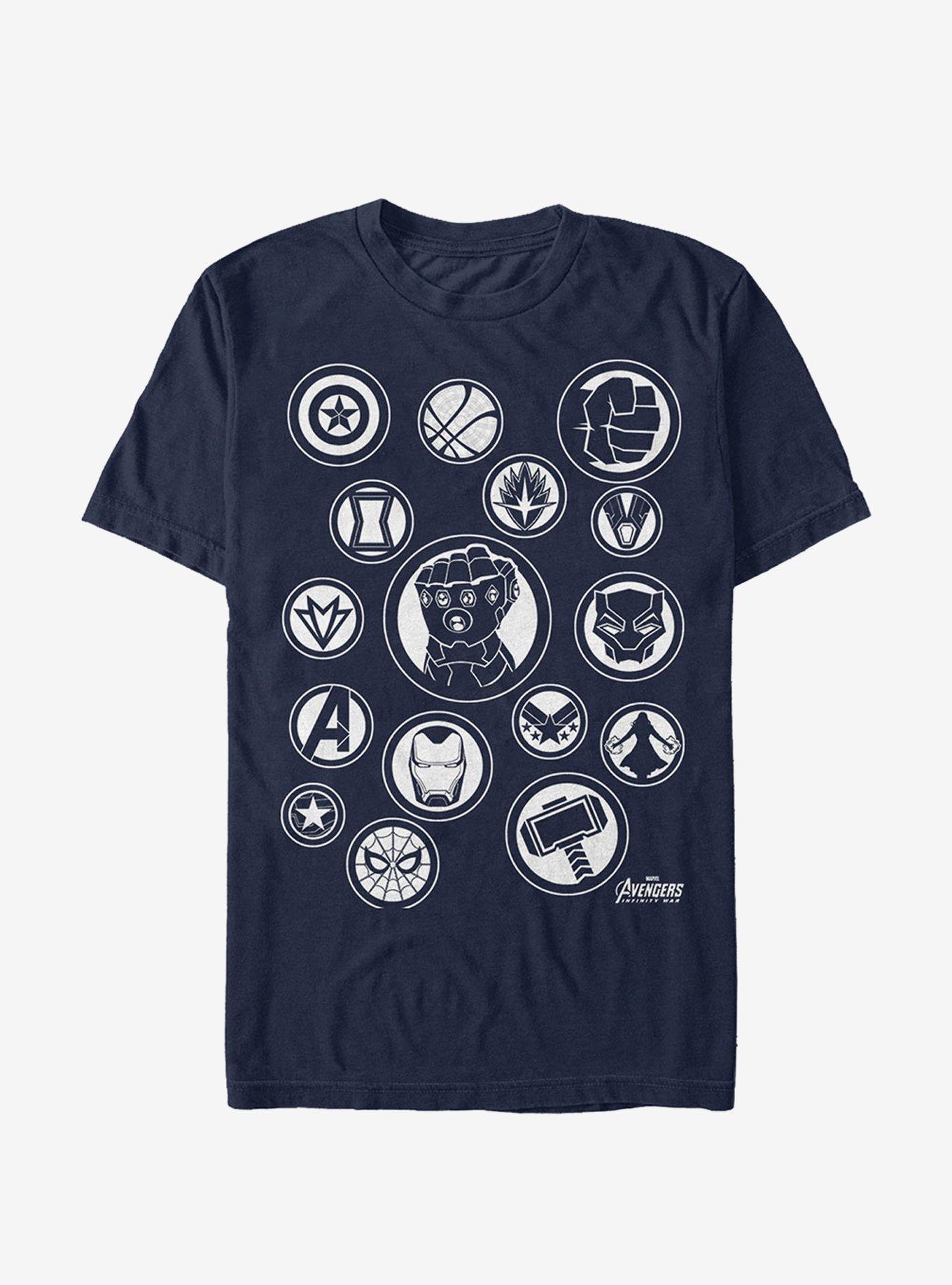 Marvel Avengers: Infinity War Character Badges T-Shirt, , hi-res