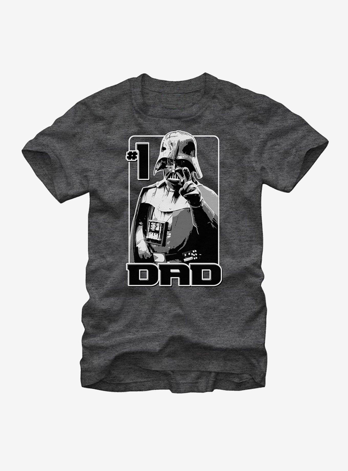 Star Wars Vader Number One Dad T-Shirt, CHAR HTR, hi-res