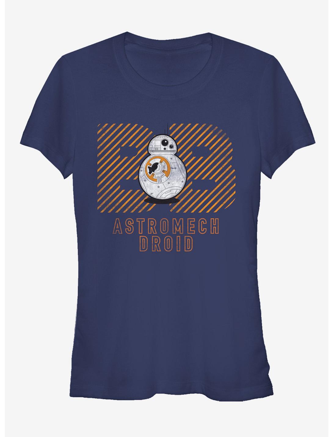 Star Wars BB-8 Astromech Droid Distressed Girls T-Shirt, NAVY, hi-res