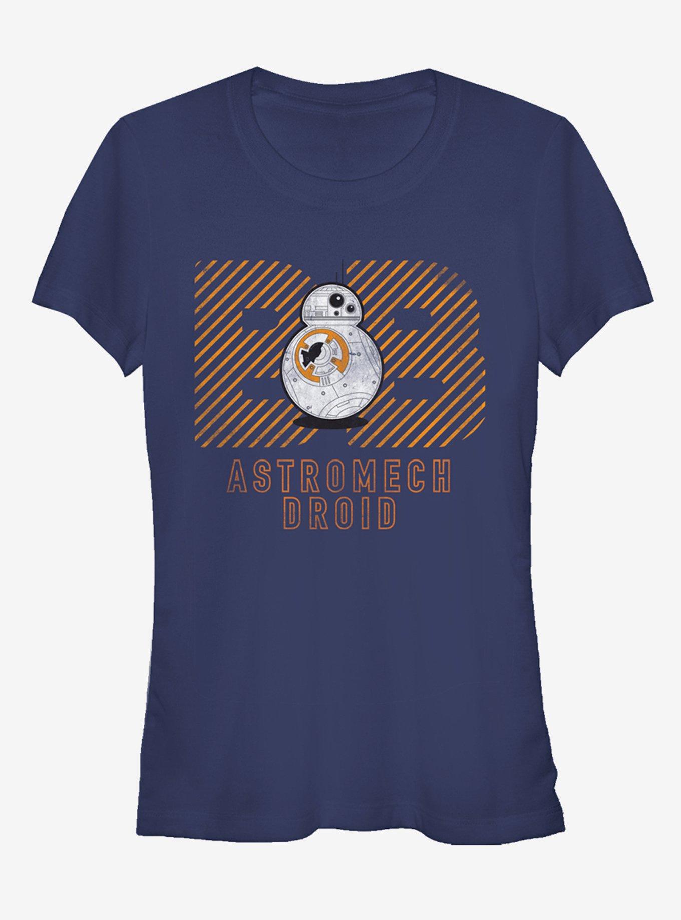 Star Wars BB-8 Astromech Droid Distressed Girls T-Shirt, NAVY, hi-res