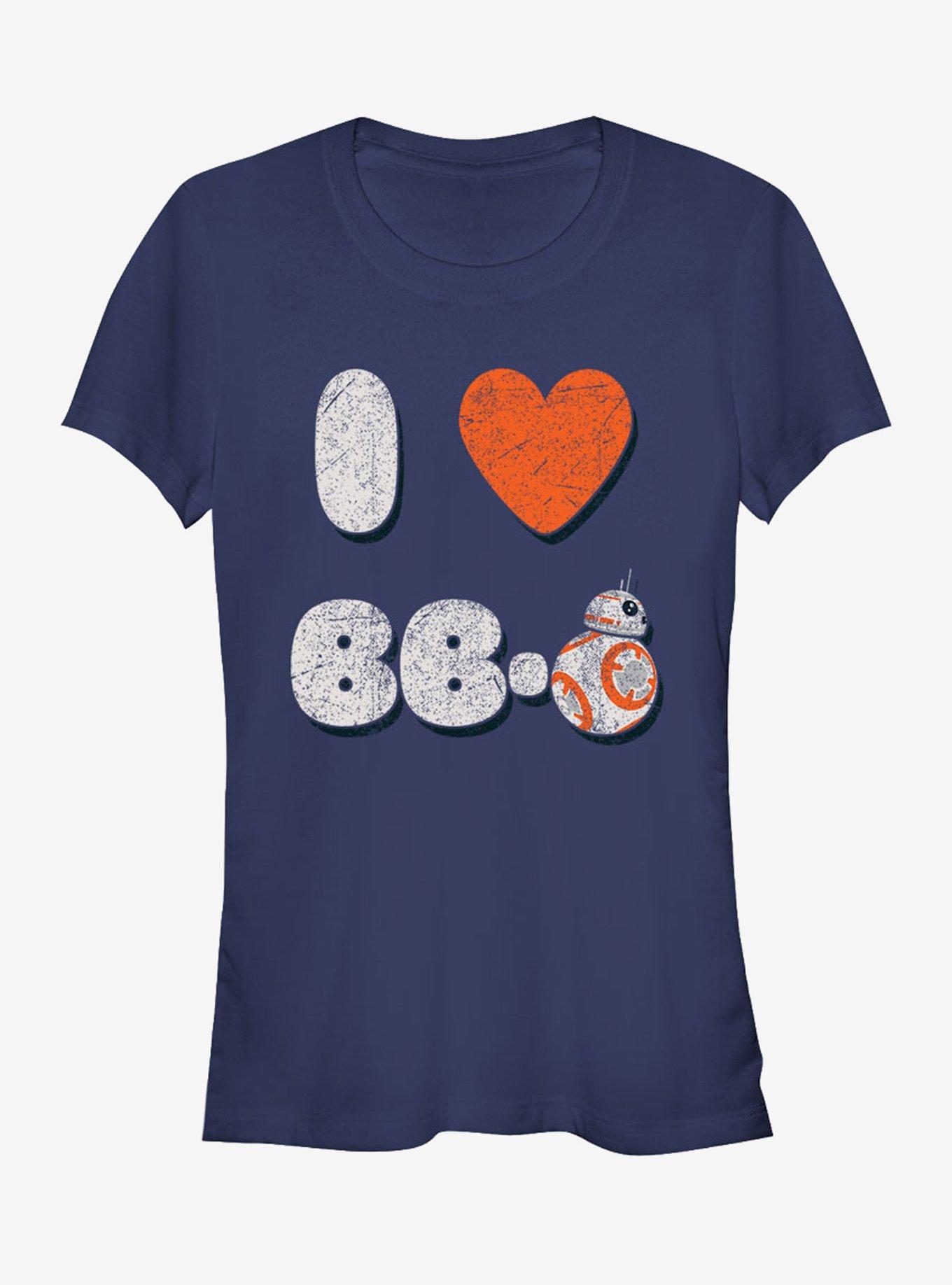 Star Wars I Love BB-8 Girls T-Shirt, NAVY, hi-res