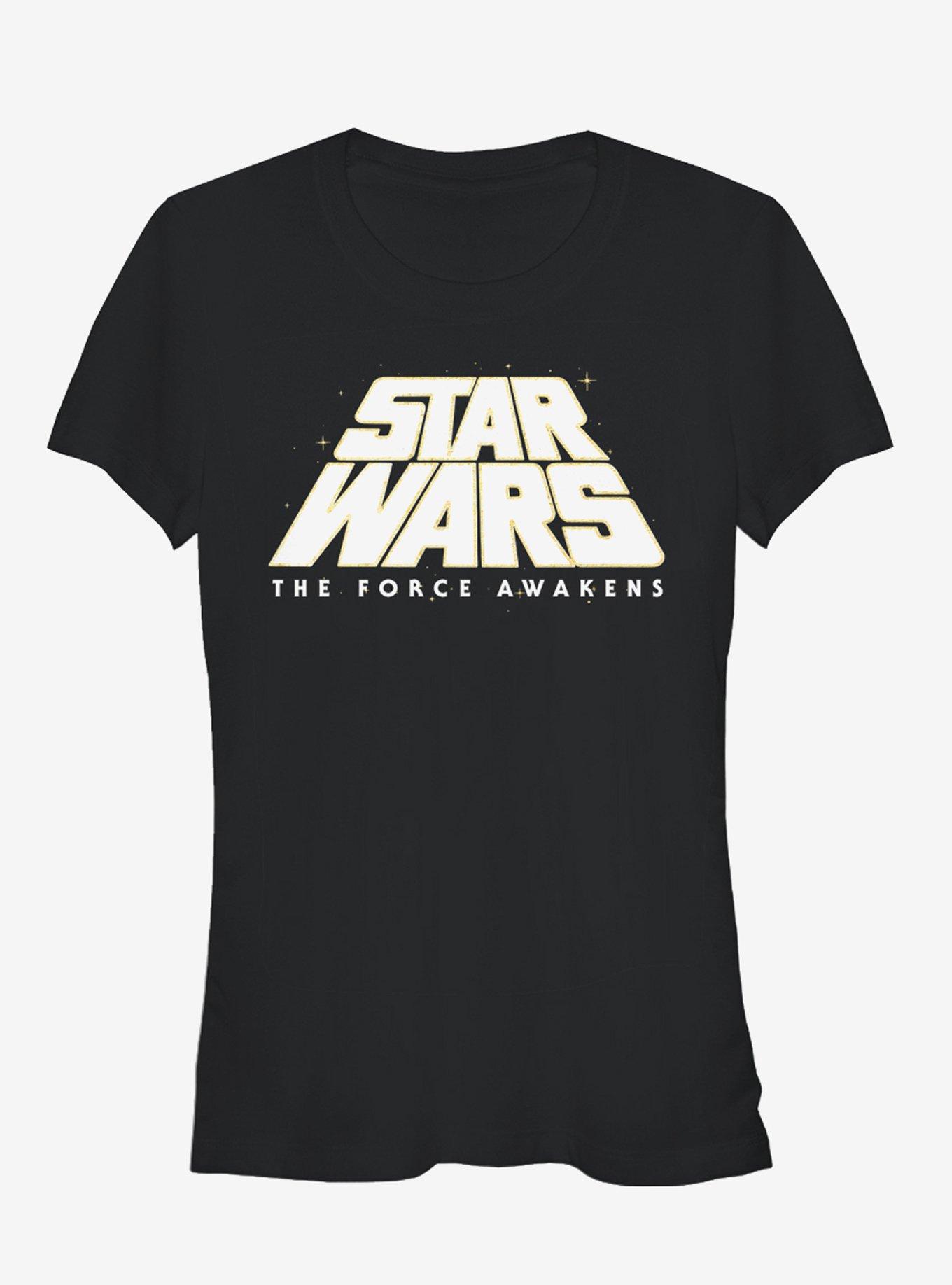 Star Wars Episode VII The Force Awakens Logo Girls T-Shirt, BLACK, hi-res