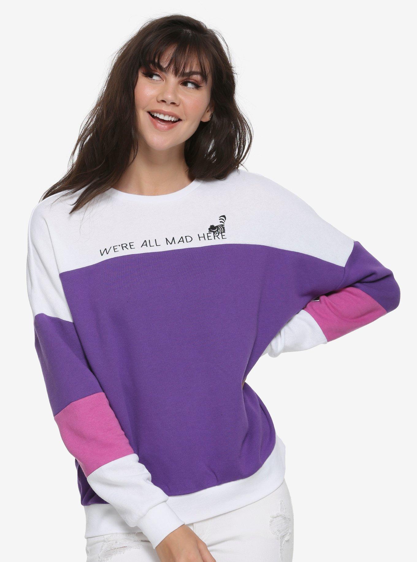 Disney Alice In Wonderland Cheshire Cat Color-Block Sweater, MULTI, hi-res