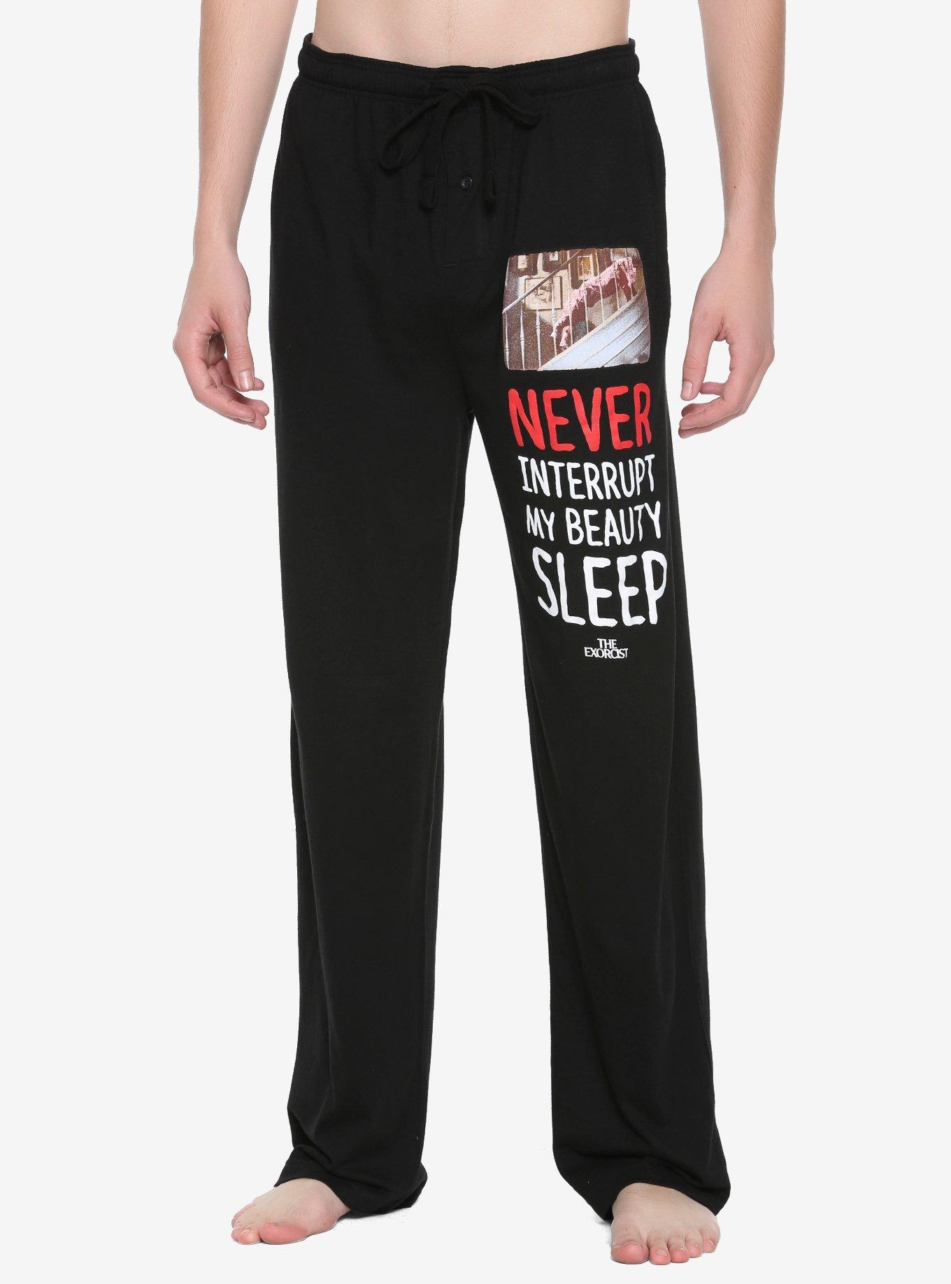 The Exorcist Regan Backwards Stair Crawl Guys Pajama Pants, BLACK, hi-res