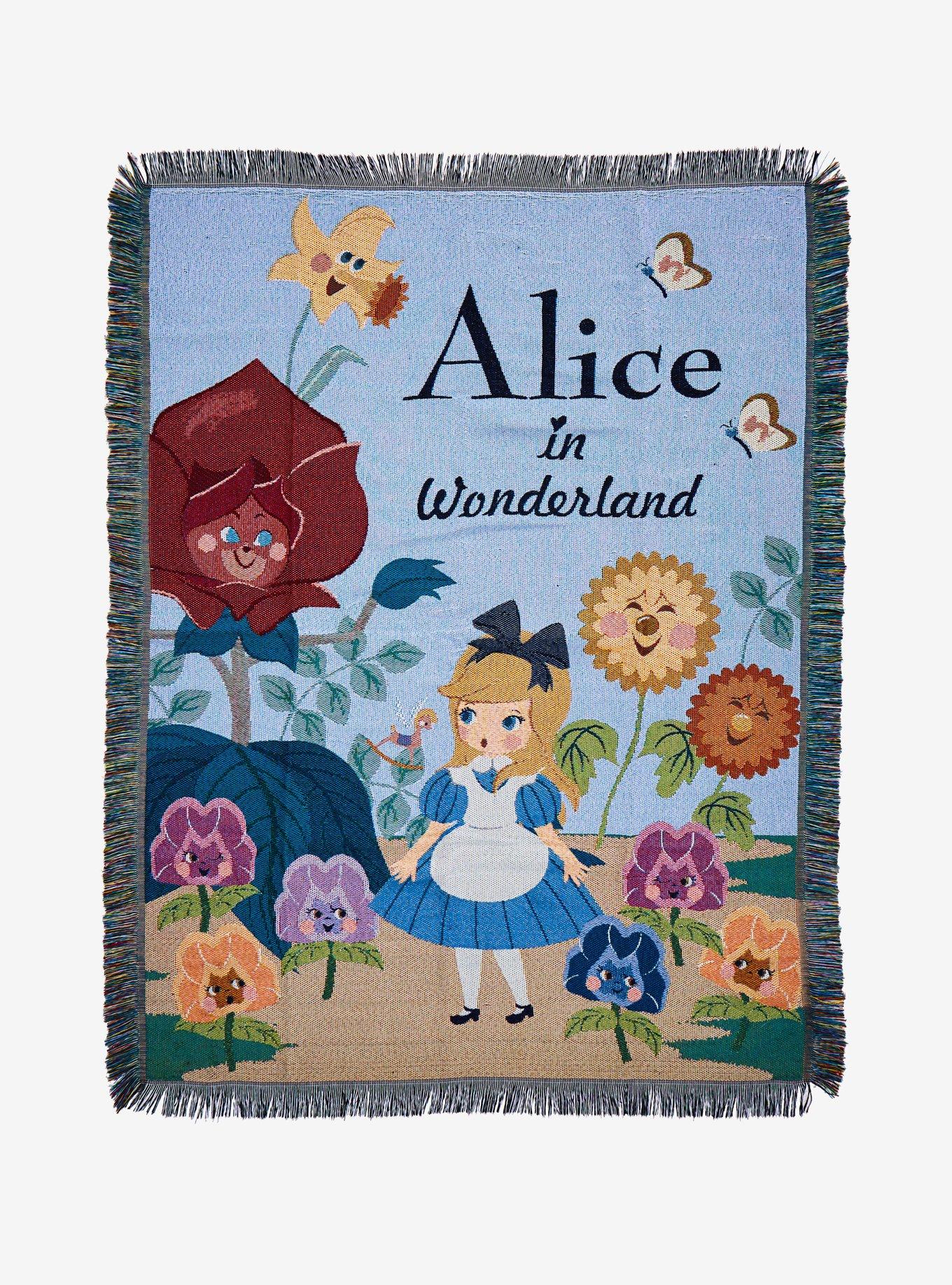 Disney Alice In Wonderland Illustration Tapestry Throw Blanket, , hi-res