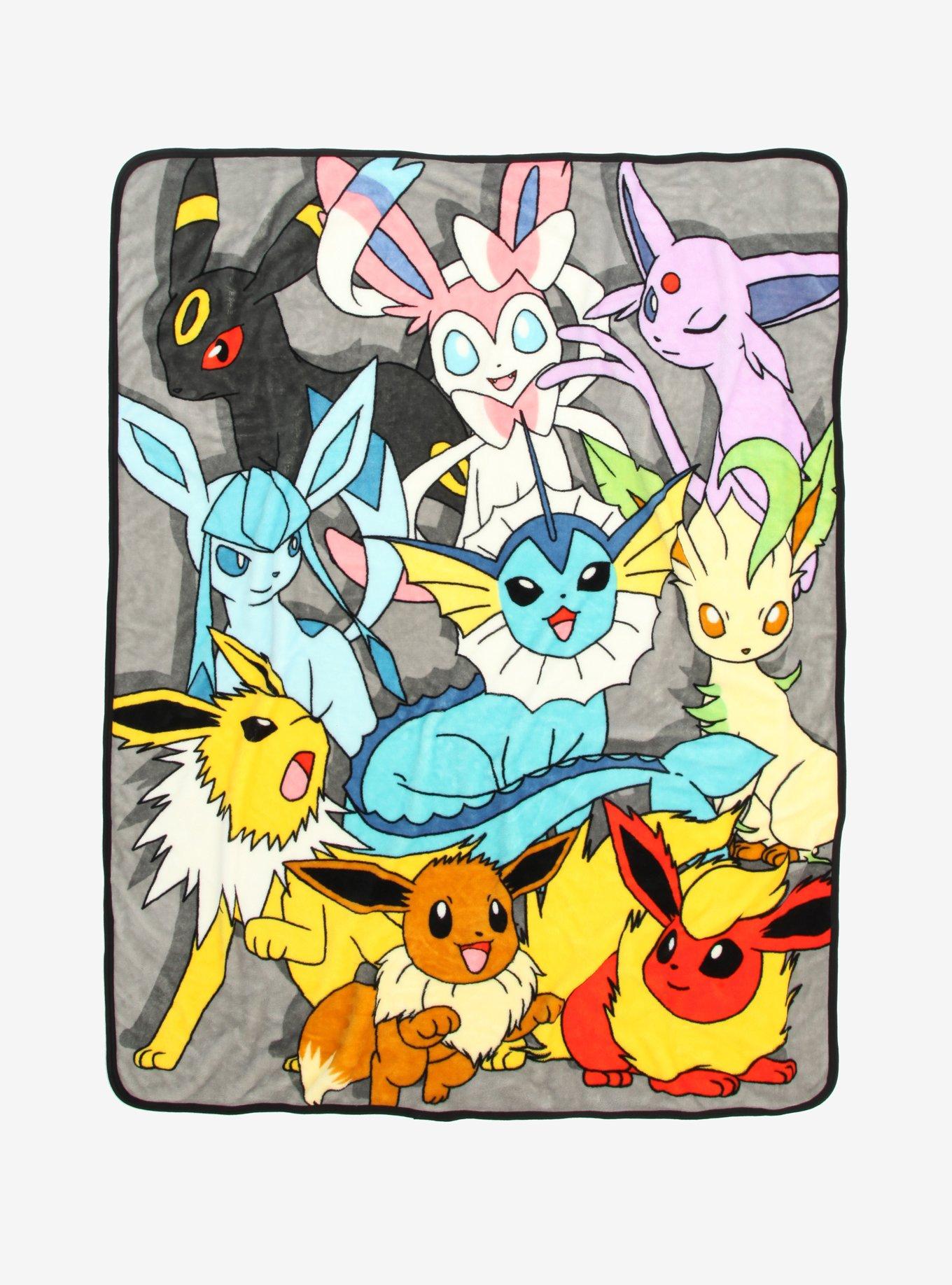 Pokemon Eevee Grey Throw Blanket