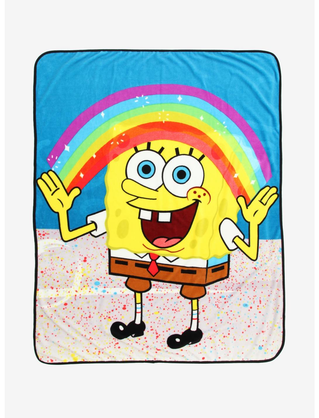 SpongeBob SquarePants Imagination Rainbow Throw Blanket, , hi-res