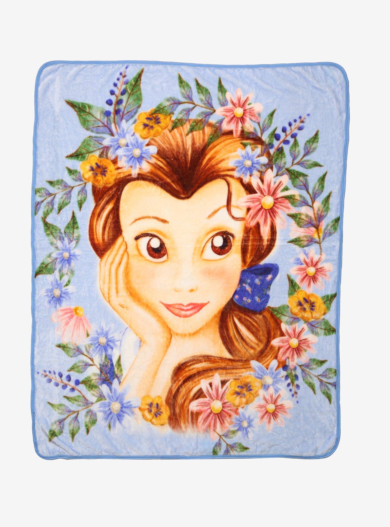 Disney Beauty And The Beast Belle Floral Throw Blanket, , hi-res