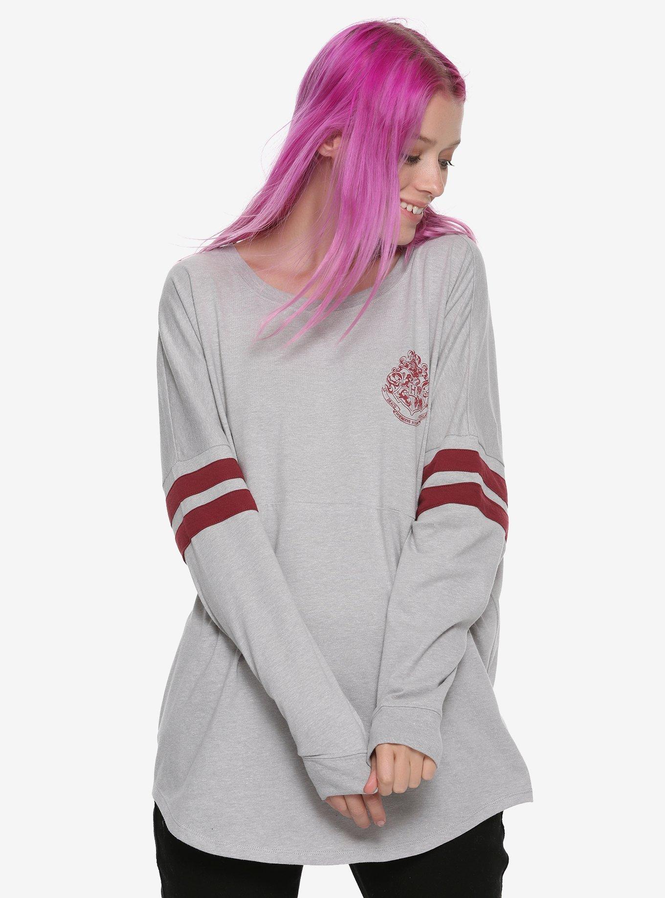 Harry Potter Hogwarts Dropped Shoulder Girls Long-Sleeve T-Shirt, RED, hi-res